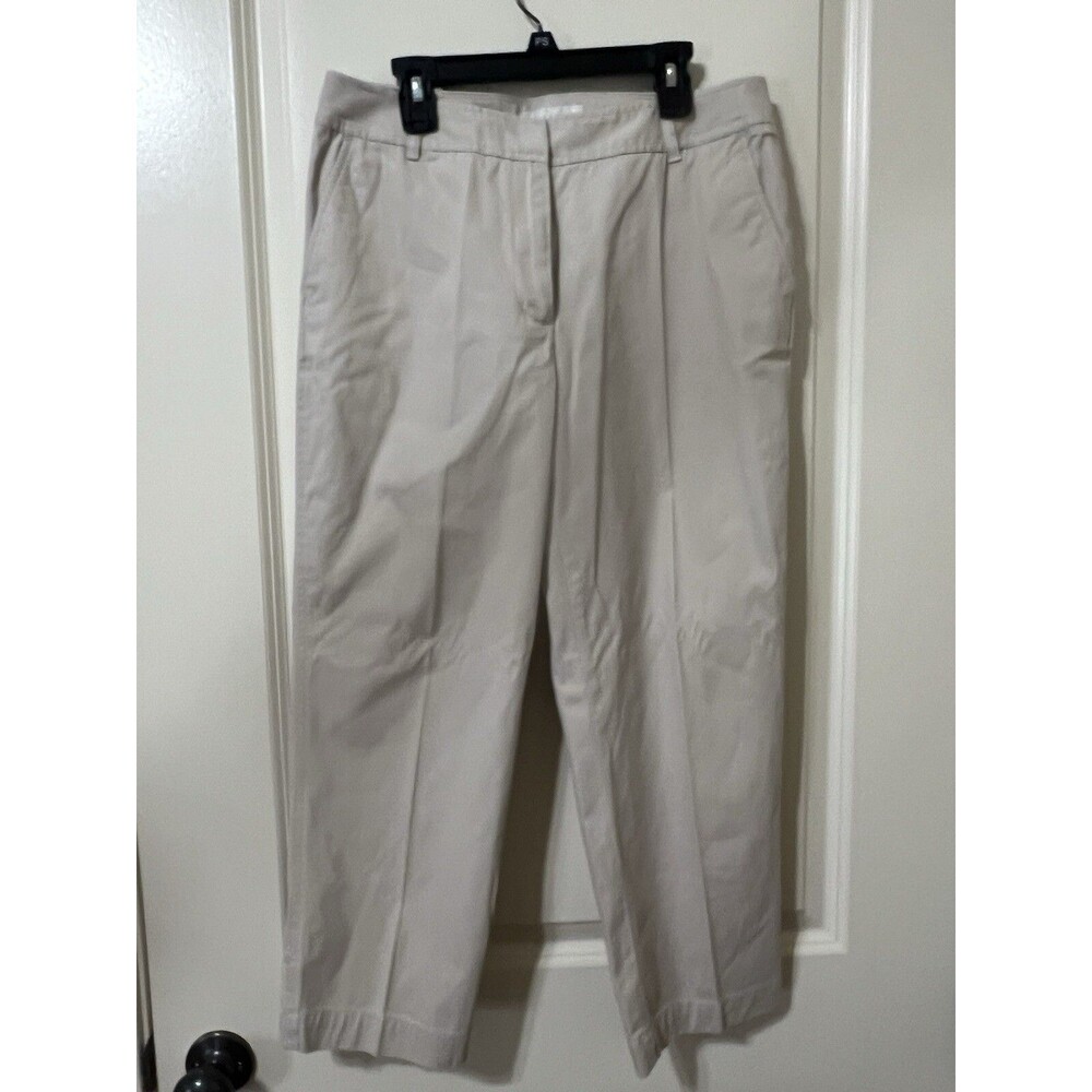 TALBOTS Perfect Crop Woman’s Pants Size 6 Color KHAKI BUTTON DETAIL ON LEGS